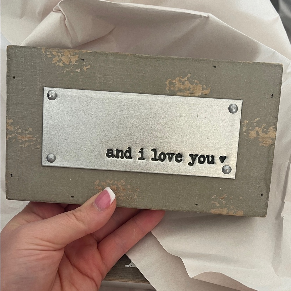 Hobby Lobby Gray and Silver Love Plaque